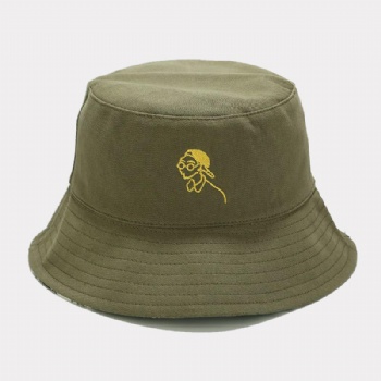 Flat embroidery bucket hats