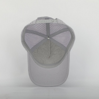 High Quality 5 Panel Grey Laser Cut Hole Perforated baseball cap