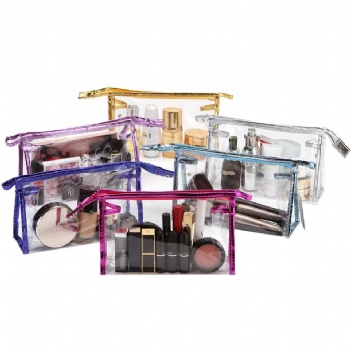 Pvc clear color zipper cosmetic bag