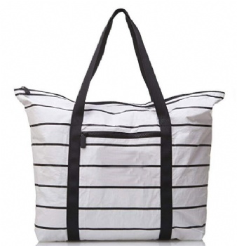 Pinstripe tyvek shopping bag