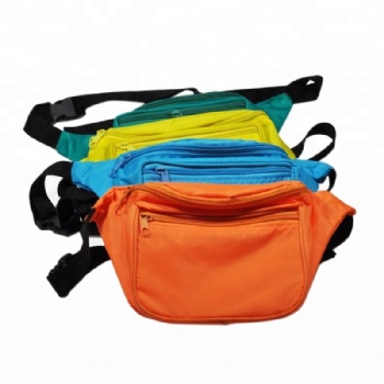 Multi-colors 3 zippers Sport Fanny Pack