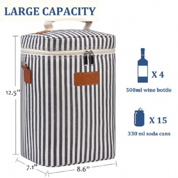 4 Bottle Travel Wine Carring Cooler Bag